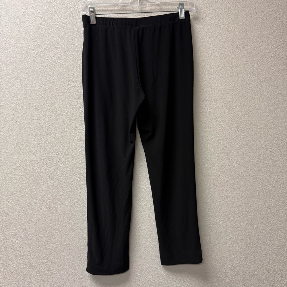 Clara Sun Woo Black Pull On Stretch Knit Crop Pants USA M Chic Soft - Picture 3 of 6